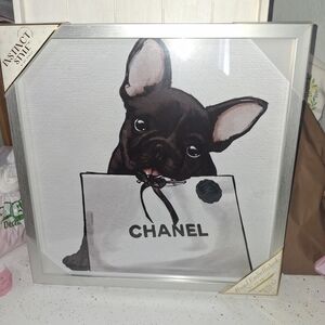 Black and White Dog Art Print 12"X12"